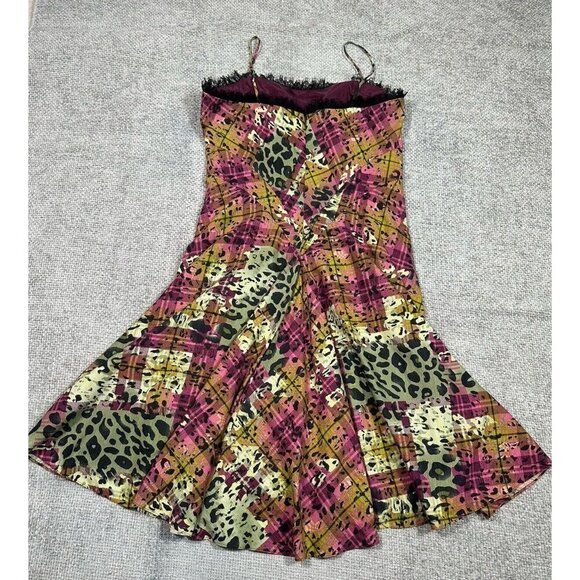 Muse Dress Womens 12 Plaid Animal Print Silk Golblincore‎ Retro Fairy Grunge - Picture 4 of 16